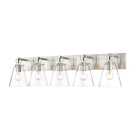 Z-Lite Harper 5 Light Vanity, Brushed Nickel & Clear 483-5V-BN
